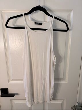Lou & Keith High Neck White Tank Top